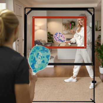 Outdoor Paddle Game with Net,All-in-1 Set for Master Pickleball Practice Board, Backyard Pickleball Equipment,Similar to Badminton, Pingpong, and Jianzi