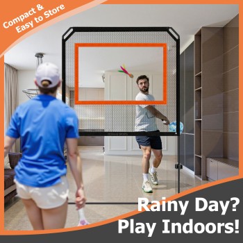 Outdoor Paddle Game with Net,All-in-1 Set for Master Pickleball Practice Board, Backyard Pickleball Equipment,Similar to Badminton, Pingpong, and Jianzi