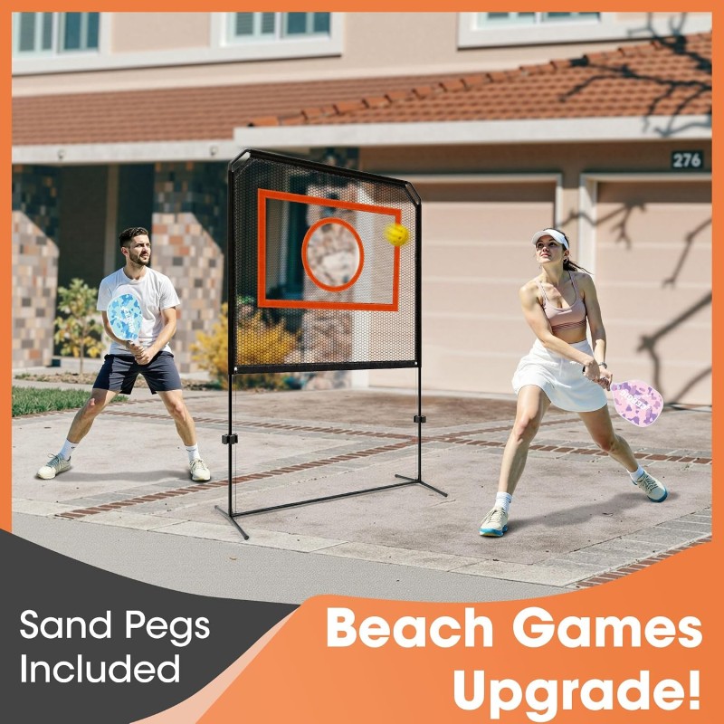 Zcebgig-Sports Outdoor Paddle Game with Net – All in One Outdoor & Indoor Set with Target and Rebound Net– Combines Pickleball, Badminton & Tennis for Family or Solo Fun