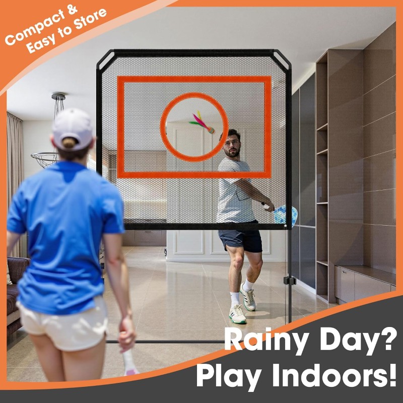 Zcebgig-Sports Outdoor Paddle Game with Net – All in One Outdoor & Indoor Set with Target and Rebound Net– Combines Pickleball, Badminton & Tennis for Family or Solo Fun