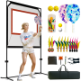 Indoor Paddle Game with Net,All-in-1 Set for Master Pickleball Practice Board, Backyard Pickleball Equipment,Similar to Badminton, Pingpong, and Jianzi